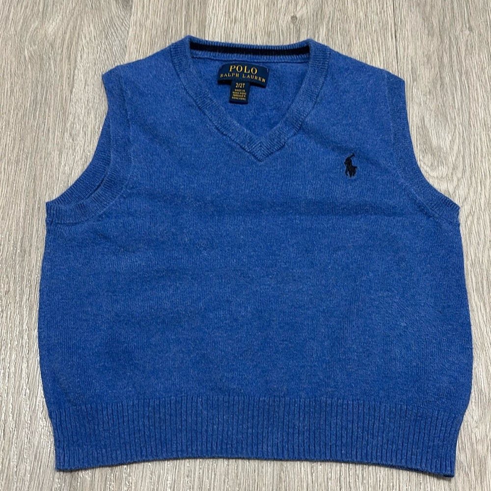 POLO Ralph Lauren V-neck Cotton Blue Vest size 2T
